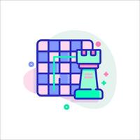 Chess game icon with a chess board and a chess piece vector