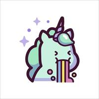 A unicorn with a rainbow colored horn vector