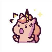 A cartoon unicorn with a star on its head vector