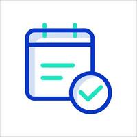 A calendar icon with a check mark vector
