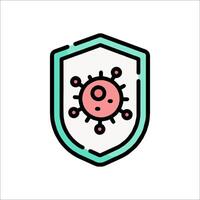 Coronavirus icon on a shield vector