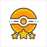 Pokemon go icon with stars and a circle vector