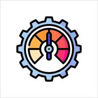 A colorful gearwheel with a clock inside vector