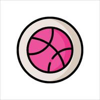 A pink ball in a round bowl with a white background vector