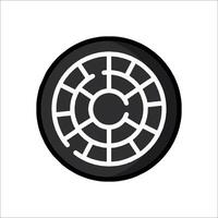 A black and white image of a maze in a circle vector