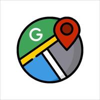 Google maps icon with a pin on it vector