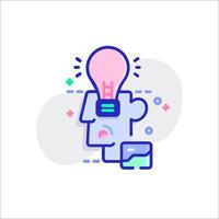 An idea light bulb is shown with a person holding a credit card vector