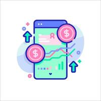 Mobile app design with currency icons vector