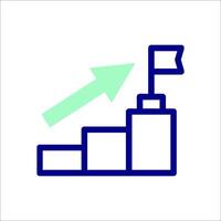 A graph with an arrow pointing up vector