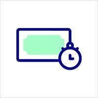 A clock and a check icon on a white background vector