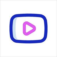 Youtube logo with a play button vector