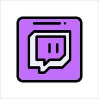 A purple chat icon with a speech bubble vector