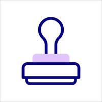 A purple stamp with a light bulb on top vector