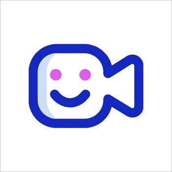 A smiley face with a camera in the middle vector