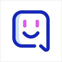 A smiley face icon with a speech bubble vector