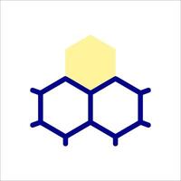 A molecule with a yellow and blue color vector