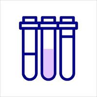 A test tube with purple liquid in it vector