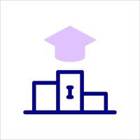 A graduation cap on top of a stack of books vector