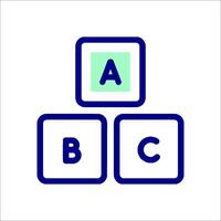 A blue and white logo with the letters abc vector