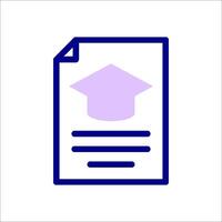 A graduation cap icon on a document vector