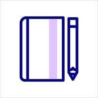 A pencil and notebook icon on a white background vector