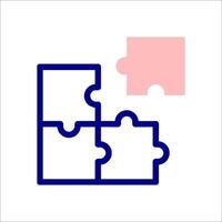 A puzzle piece with a pink piece missing vector