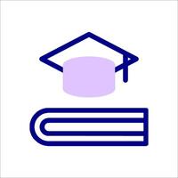A graduation cap and book icon vector