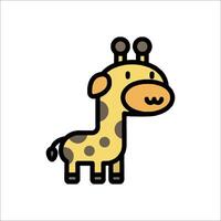 A cartoon giraffe with a big nose and a small head vector
