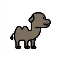 A camel is standing in a line on a white background vector