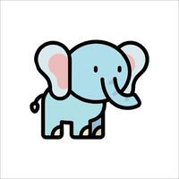 An elephant with a pink nose and pink ears vector