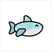 A cartoon shark with a blue and white background vector