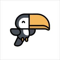 A cartoon toucan bird with a yellow beak vector