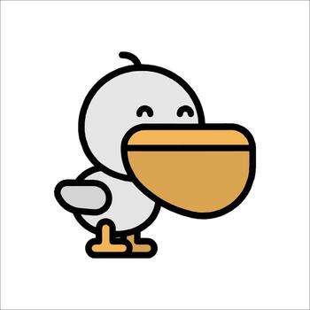A cartoon duck with a beak and a beak vector