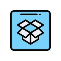 Dropbox icon with a box inside vector