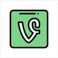 The v logo in a green square vector