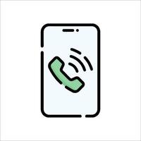 Phone call icon with a phone receiver vector