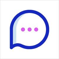 The icon for a chat bubble with a pink dot vector