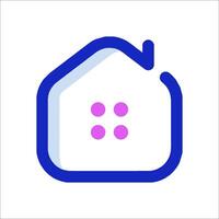 A house icon with a pink dot on it vector