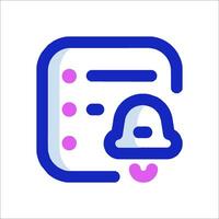 A blue and pink icon with a bell on it vector