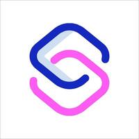 The s logo with a blue and pink color scheme vector