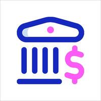 A bank building with a dollar sign and a dollar sign vector