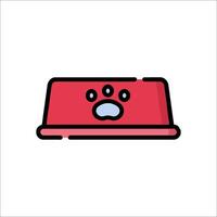 A red box with a paw print on it vector
