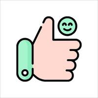 A thumbs up icon with a smiley face vector