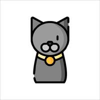 A cartoon cat with a collar on its neck vector