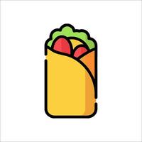 A taco in a wrap icon vector