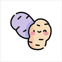Two potatoes with faces and eyes on them vector