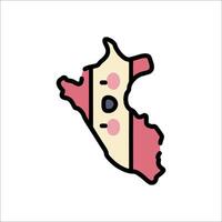 A cartoon map of peru with a face on it vector