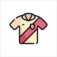 A soccer shirt with a red stripe on it vector