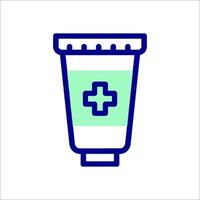 A tube of cream with a cross on it vector