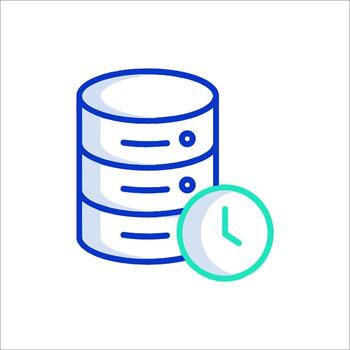 A clock and a stack of data vector